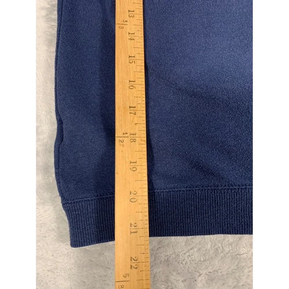 True Religion Men Size L Navy Blue Full Zip Hoodie Chenille Hood Logo